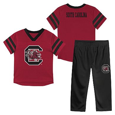 Infant Outerstuff Garnet South Carolina Gamecocks Team Logo Red Zone Top and Pant Set