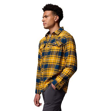 Men's Columbia Gold Notre Dame Fighting Irish Flare Gun Omni-Wick Flannel Long Sleeve Button-Up Shirt