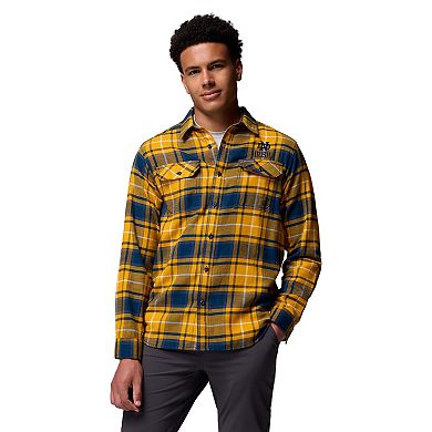 Men's Columbia Gold Notre Dame Fighting Irish Flare Gun Omni-Wick Flannel Long Sleeve Button-Up Shirt