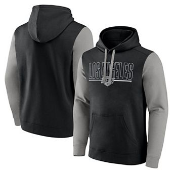 Men's Logo Athletic Black Los Angeles Kings Deliver Fleece Pullover Hoodie