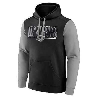 Men's Logo Athletic Black Los Angeles Kings Deliver Fleece Pullover Hoodie