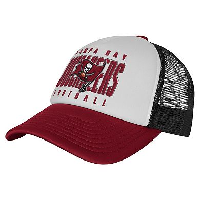 Youth White/Red Tampa Bay Buccaneers Essentials Trucker Adjustable Hat