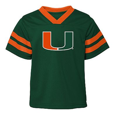 Infant Outerstuff Green Miami Hurricanes Team Logo Red Zone Top and Pant Set