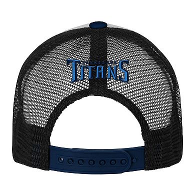 Youth White/Navy Tennessee Titans Essentials Trucker Adjustable Hat