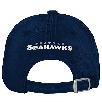 Girls Youth Outerstuff College Navy Seattle Seahawks Gridiron Adjustable Hat