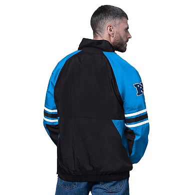 Men's Starter Black Carolina Panthers Prospect Half-Zip Pullover