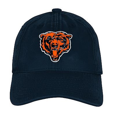 Girls Youth Outerstuff Navy Chicago Bears Gridiron Adjustable Hat