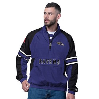 Men's Starter Purple Baltimore Ravens Prospect Half-Zip Pullover