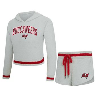 Women's Concepts Sport Gray Tampa Bay Buccaneers Whitley Long Sleeve Hoodie Top & Shorts Set