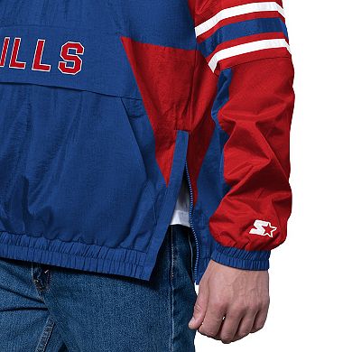 Men's Starter Royal Buffalo Bills Vintage Logo Prospect Half-Zip Pullover