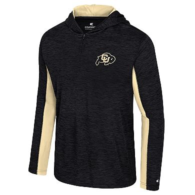 Men's Colosseum Black Colorado Buffaloes Always Sunny Quarter-Zip Hoodie