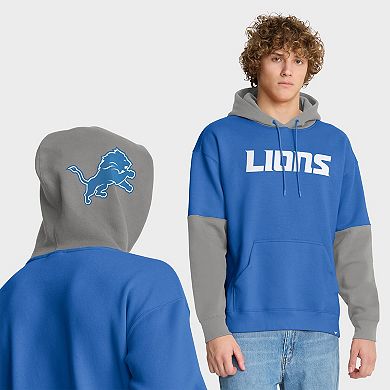 Men's Fanatics Blue Detroit Lions Helmet Pullover Hoodie