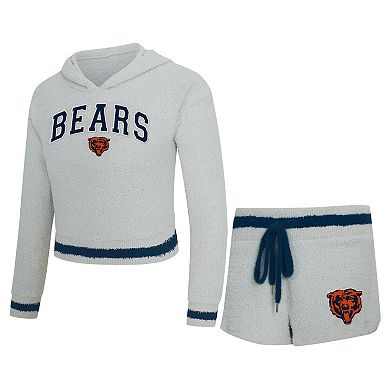 Women's Concepts Sport Gray Chicago Bears Whitley Long Sleeve Hoodie Top & Shorts Set