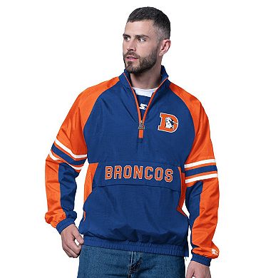Men's Starter Royal Denver Broncos Vintage Logo Prospect Half-Zip Pullover