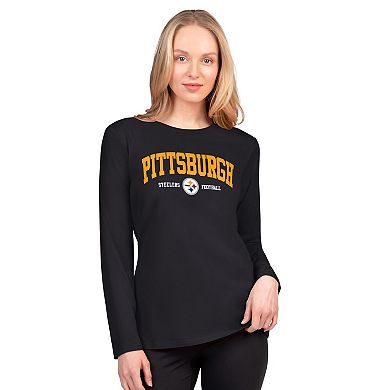 Women's G-III 4Her by Carl Banks Black Pittsburgh Steelers Best Play Long Sleeve T-Shirt