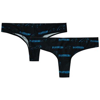 Women's Concepts Sport Black Carolina Panthers Mosaic All Over Print Thong