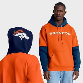 Men's Fanatics Orange Denver Broncos Helmet Pullover Hoodie