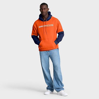 Men's Fanatics Orange Denver Broncos Helmet Pullover Hoodie