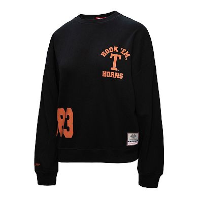 Women's Mitchell & Ness Black Texas Longhorns Multi-Hit Sweatshirt