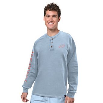 Men's Margaritaville Light Blue Buffalo Bills Five O'Clock Henley Long Sleeve T-Shirt