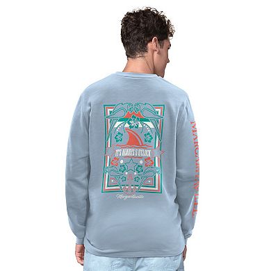 Men's Margaritaville Light Blue Buffalo Bills Five O'Clock Henley Long Sleeve T-Shirt