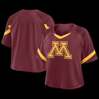 Women's Fanatics Maroon Minnesota Golden Gophers Oversized Raglan V-Neck Fashion Jersey