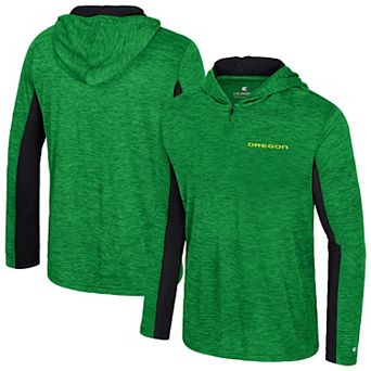 Men's Colosseum Green Oregon Ducks Always Sunny Quarter-Zip Hoodie