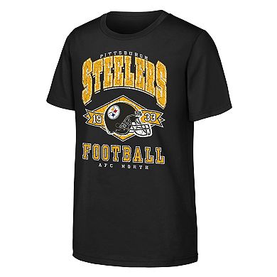 Youth Outerstuff Black Pittsburgh Steelers Kick Off T-Shirt