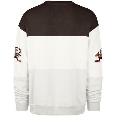 Men's '47 White Cleveland Browns Throwback Breeze Maximalist Sweatshirt