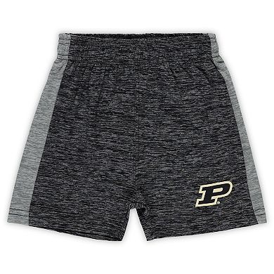 Toddler Wes & Willy Charcoal/Black Purdue Boilermakers Cloudy Yarn T-Shirt & Shorts Set