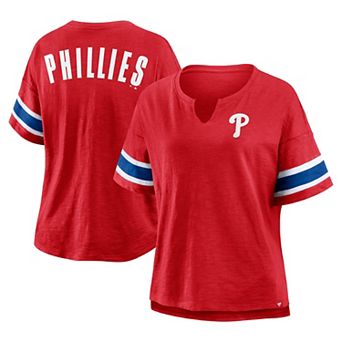 Women's Fanatics Red Philadelphia Phillies Curl Route T-Shirt
