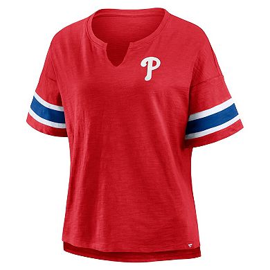 Women's Fanatics Red Philadelphia Phillies Curl Route T-Shirt
