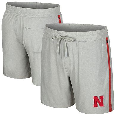 Men's Colosseum Gray Nebraska Huskers Mac Shorts