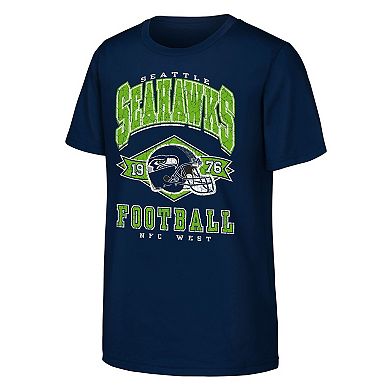 Youth Outerstuff College Navy Seattle Seahawks Kick Off T-Shirt