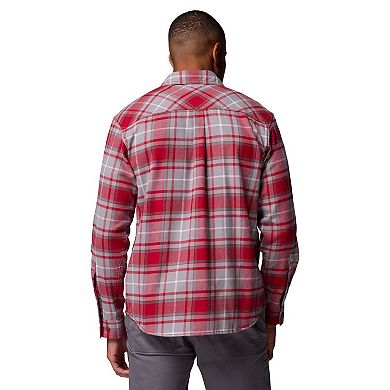 Men's Columbia Crimson Washington State Cougars Flare Gun Omni-Wick Flannel Long Sleeve Button-Up Shirt