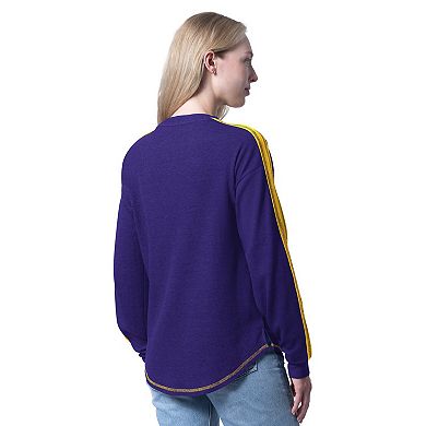 Women's G-III 4Her by Carl Banks Heather Purple Los Angeles Lakers Advantage Thermal Long Sleeve T-Shirt