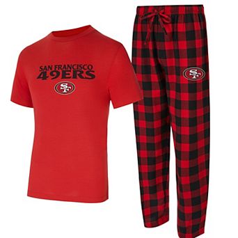Men's Concepts Sport Scarlet/Black San Francisco 49ers Avondale T-Shirt & Flannel Pants Set