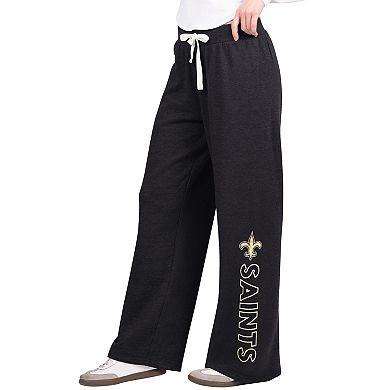 Women's G-III 4Her by Carl Banks Black New Orleans Saints Field Wide Leg Sweatpants