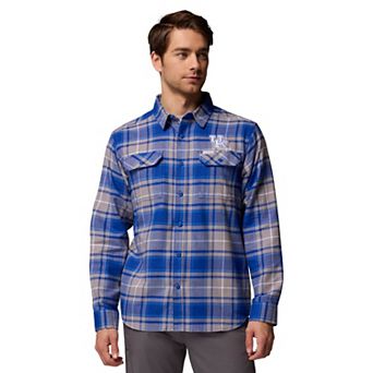 Men's Columbia Royal Kentucky Wildcats Flare Gun Omni-Wick Flannel Long Sleeve Button-Up Shirt
