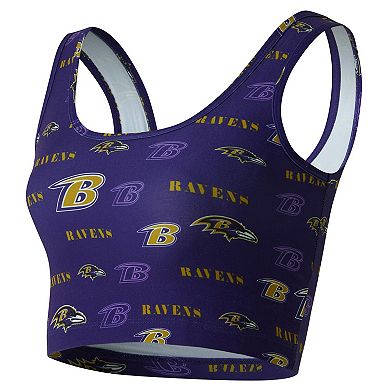 Women's Concepts Sport Purple Baltimore Ravens Mosaic Allover Print Bralette