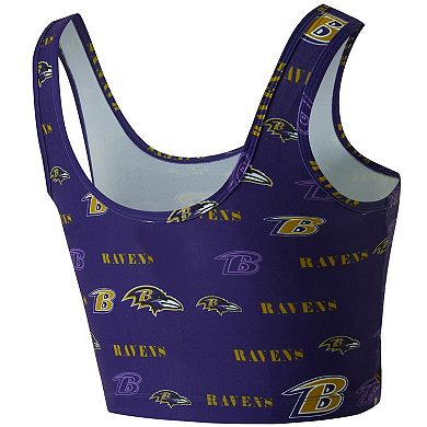 Women's Concepts Sport Purple Baltimore Ravens Mosaic Allover Print Bralette