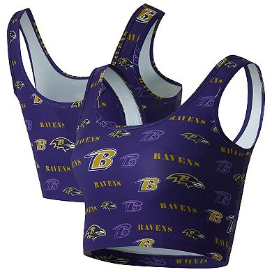 Women's Concepts Sport Purple Baltimore Ravens Mosaic Allover Print Bralette