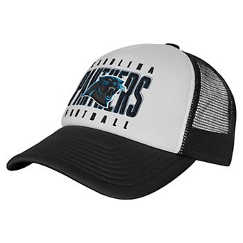 Youth White/Black Carolina Panthers Essentials Trucker Adjustable Hat