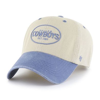 Men's '47 Khaki Dallas Cowboys Breaking Trail Clean Up Adjustable Hat