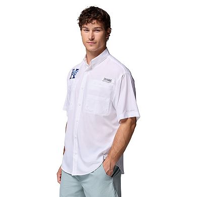 Men's Columbia White Kentucky Wildcats Tamiami Omni-Shade Button-Down Shirt