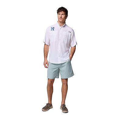 Men's Columbia White Kentucky Wildcats Tamiami Omni-Shade Button-Down Shirt