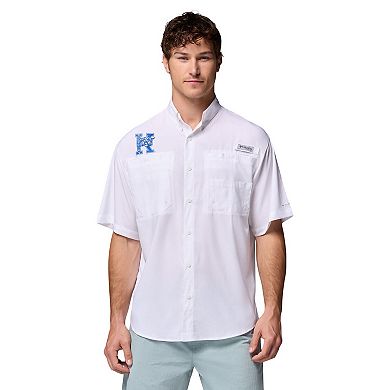 Men's Columbia White Kentucky Wildcats Tamiami Omni-Shade Button-Down Shirt