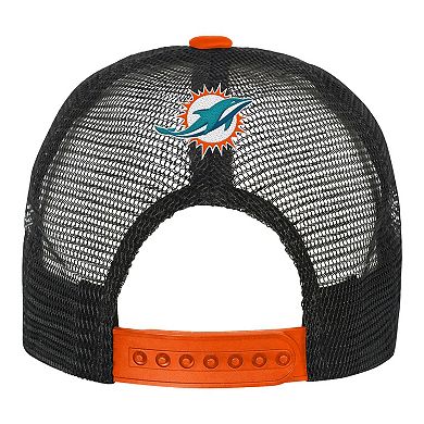 Youth White/Orange Miami Dolphins Modern Fan Trucker Adjustable Hat