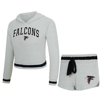 Women's Concepts Sport Gray Atlanta Falcons Whitley Long Sleeve Hoodie Top & Shorts Set