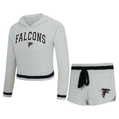 Women's Concepts Sport Gray Atlanta Falcons Whitley Long Sleeve Hoodie Top & Shorts Set